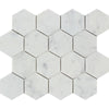 3 x 3 Honed Bianco Carrara Marble Hexagon Mosaic Tile
