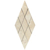3 x 6 Honed Ivory Travertine Deep-Beveled Diamond Mosaic Tile