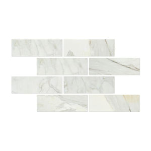 4 x 12 Polished Calacatta Gold Marble Tile