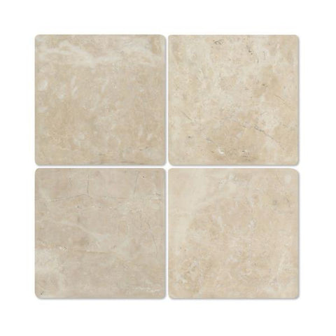 4 x 4 Tumbled Cappuccino Marble Tile