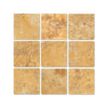 4 x 4 Tumbled Gold Travertine Tile