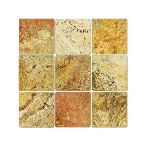 4 x 4 Tumbled Scabos Travertine Tile
