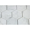 5 x 5 Honed Bianco Carrara Marble Hexagon Mosaic Tile