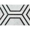 5 x 5 Polished Bianco Carrara Marble Hexagon Mosaic Tile (w/ Black)