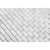 5/8 x 1 1/4 Honed Bianco Carrara Marble Baby Brick Mosaic Tile