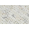 5/8 x 1 1/4 Polished Calacatta Gold Marble Baby Brick Mosaic Tile