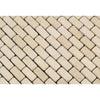 5/8 x 1 1/4 Tumbled Crema Marfil Marble Baby Brick Mosaic Tile