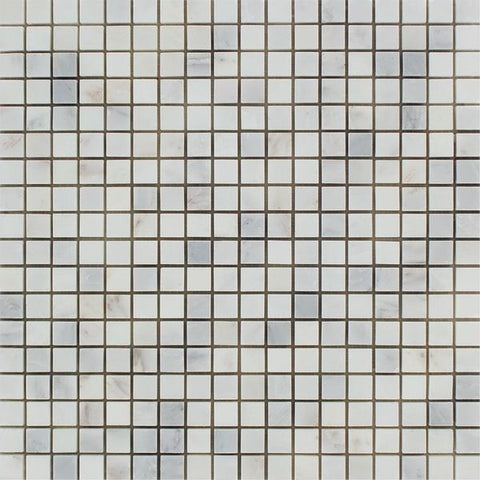 5/8 x 5/8 Honed Oriental White Marble Mosaic Tile