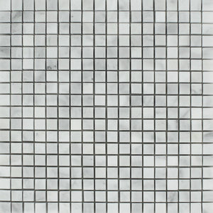 5/8 x 5/8 Polished Bianco Mare Marble Mosaic Tile