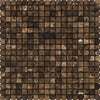 5/8 x 5/8 Tumbled Emperador Dark Marble Mosaic Tile