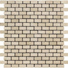 5/8 x 1 1/4 Tumbled Crema Marfil Marble Baby Brick Mosaic Tile