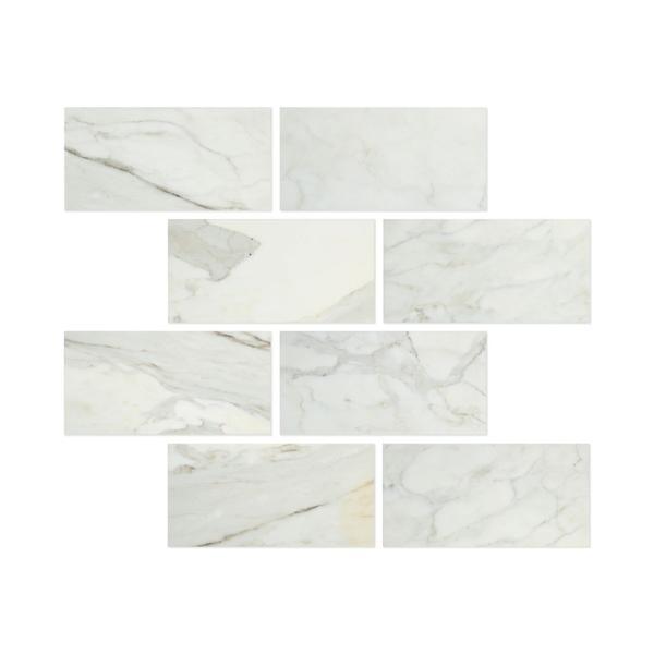 6 x 12 Honed Calacatta Gold Marble Tile