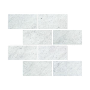 6 x 12 Polished Bianco Carrara Marble Tile
