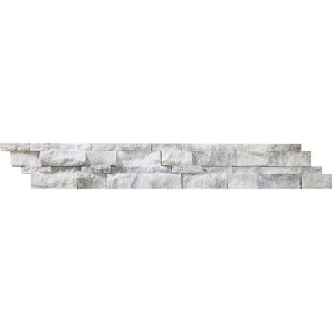 6 x 24 Split-faced Bianco Mare Marble Ledger Panel