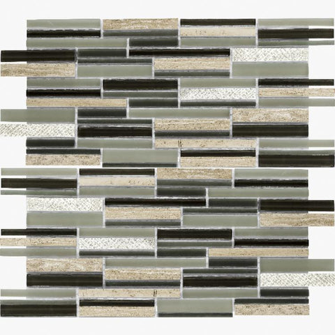 Inga Grey 11.75 x 11.75 Glass Mosaic Tile