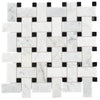 Cross Tuxedo 12 x 12 Calacatta White Basket Weave Mosaic Tile