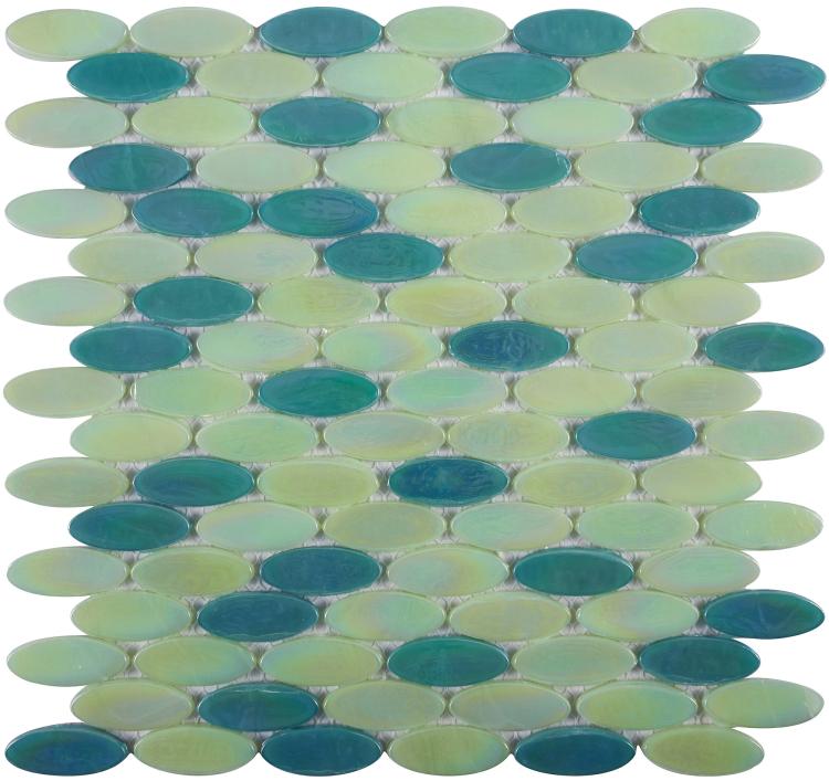 Laguna Green 12 x 12 Pool Rated Glass Mosaic Tile