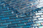 Malibu Blue Brick 12 x 12 Glass Mosaic Tile
