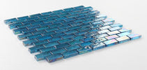 Malibu Blue Brick 12 x 12 Glass Mosaic Tile