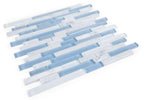 Linear Carrara Blue 11.75 x 12 Carrara Marble Mixed With White Glass Mosaic Tile