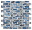 Subway Shell Blue 12 x 12 Glass Mosaic Tile