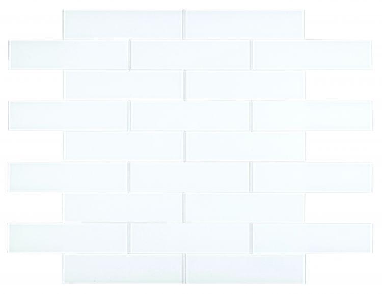 Lucy White Glossy 4 x 16 Glass Subway Tile
