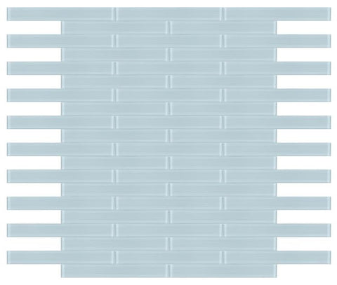 MIA Blue Painting 2 x 16 Glass Tile