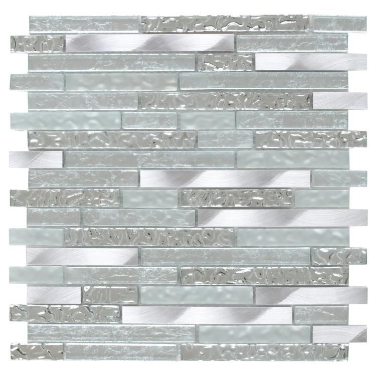 Ceres Silver 12 x 12 Glass Mosaic Tile
