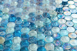 Malibu Ocean Penny  Round Glass Mosaic Tile