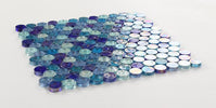 Malibu Sky Penny Round Glass Mosaic Tile