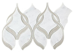 Prestige Carrara 7.5 x 11.75 Glass Marble Mosaic Tile