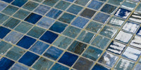 Vanguard Forest Blue 12.25 x 18.5 Recycled Glass Mosaic Tile