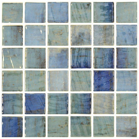 Vanguard Penta Forest Blue 12.25 x 12.25 Recycled Glass Mosaic Tile