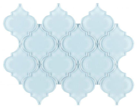 Alaaddin Ocean Shining 9.25 x 13.25 Light Blue Glass Mosaic Tile