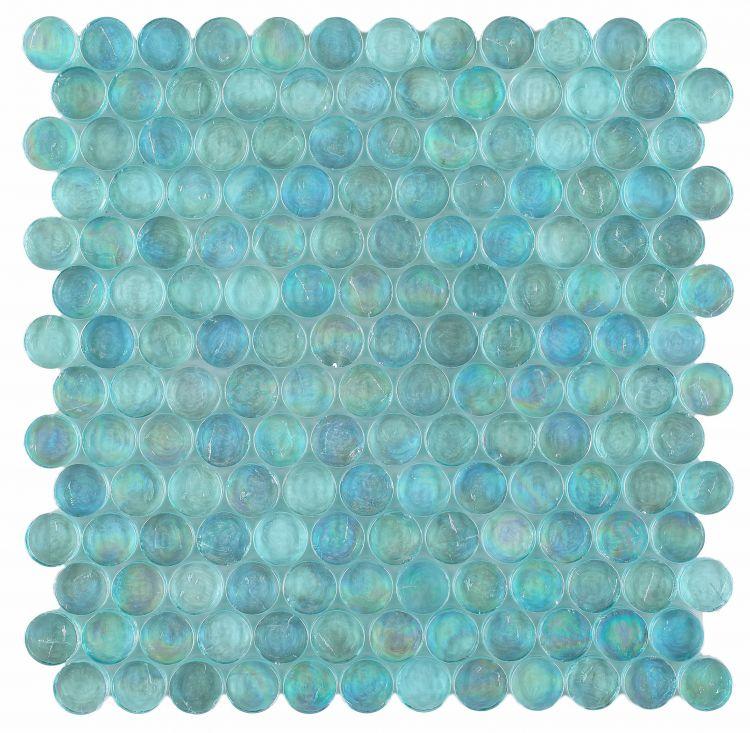 Malibu Turquoise Penny Round Glass Mosaic Tile