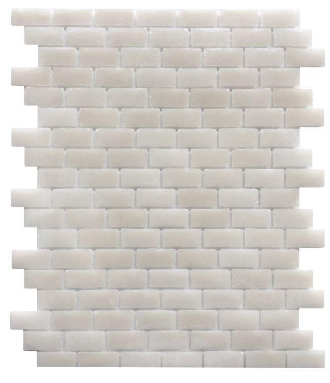 Neutra 01.Bianco Brick 10 x 12.25 Glass Mosaic Tile