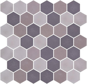 Stoneblend XL Mixed Grey 11.25 x 11.25 Pool Rated Recycled Glass Mosaic Tile