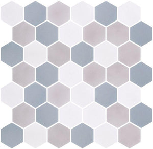 Stoneblend XL Sky 11.25 x 11.25 Pool Rated Recycled Glass Mosaic Tile