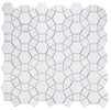 Aether Pure White 11.5 x 12 Mixed Volakas and Thassos Marble Mosaic Tile