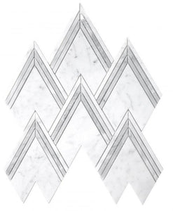 Mountain Peak Carrara Water-jet cut Carrara Marble Mosaic Tile