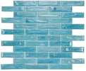 Hot Long Clear Blue 12 x 12.75 Glass Mosaic Tile
