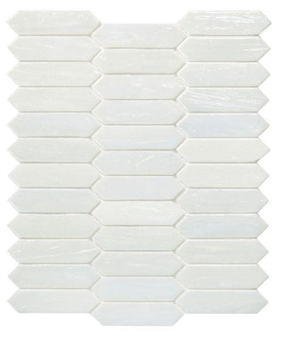 Arrow White Pearl 10.25 x 12 Glass Mosaic Tile
