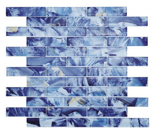 Watercolor Ocean 11.75 x 11.75 Glass Mosaic Tile