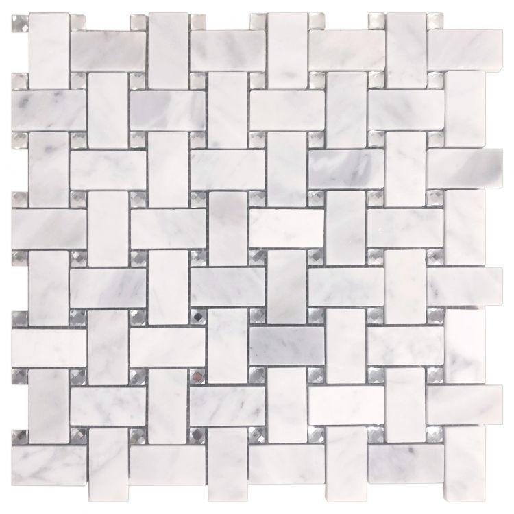 Cross Crystal Carrara 12 x 12 Mosaic Tile