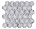 Nancy Dusk 10.75 x 12.25 Carrara White and Bardiglio marble Hexagon Mosaic Tile