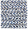 Terra Blue Stack 11.75 x 11.75 Pool Rated Hand Painted Porcelain Mosaic Tile