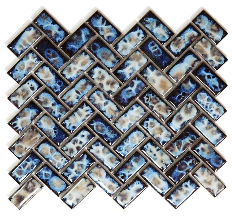 Tango Ocean 9.5 x 11 Handmade Porcelain Mosaic Tile