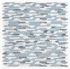 Linear Montage Sky 11.75 x 12  Blue Palissandro and Volakas White Marble Mosaic Tile