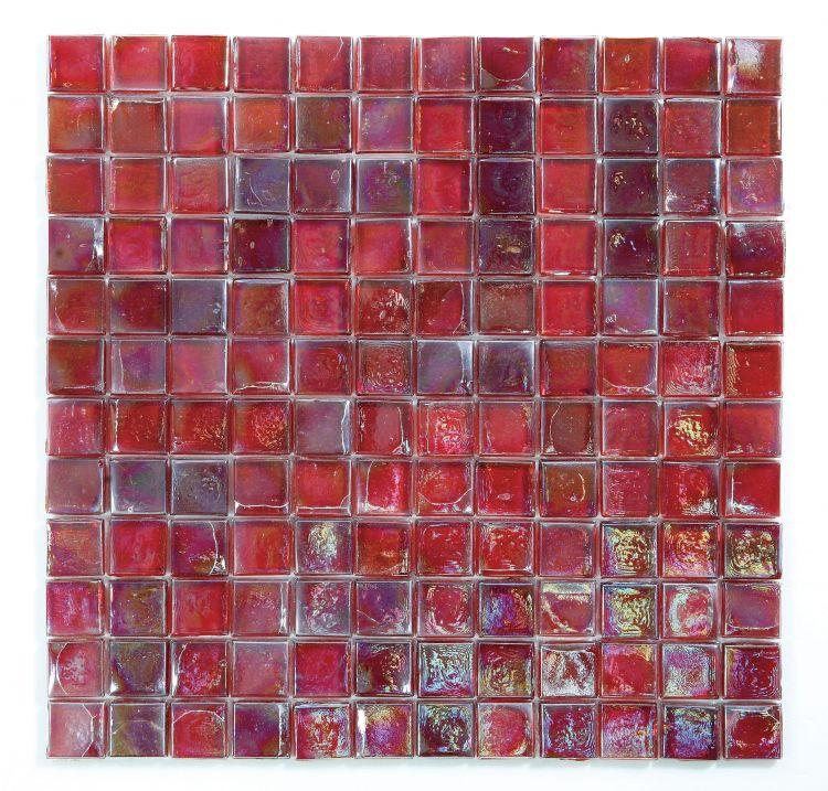 Laguna Burgundy Pool Rated Glass Mosaic Tile
