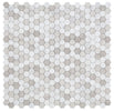 Hexagon Loft 2 x 2 11.75 x 11.75 White Volakas Mixed with Haisa Marble Mosaic Tile
